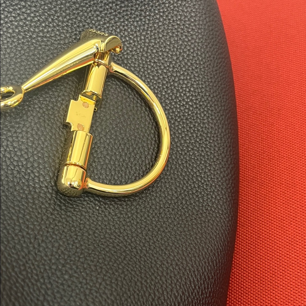Black Horsebit Soft Hobo Bag with Gold Hardware - Picture 2 of 11
